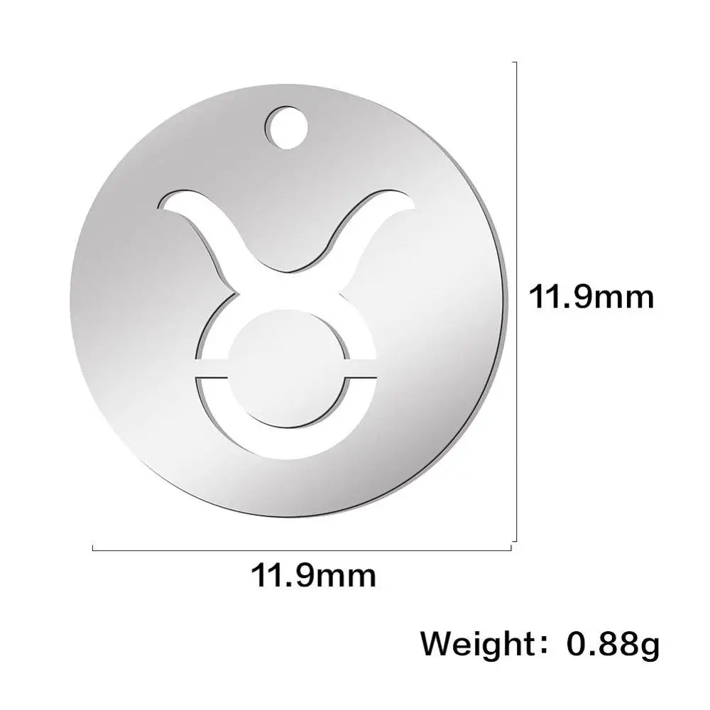 Zodiac Sign Stainless Steel Charm Pendant