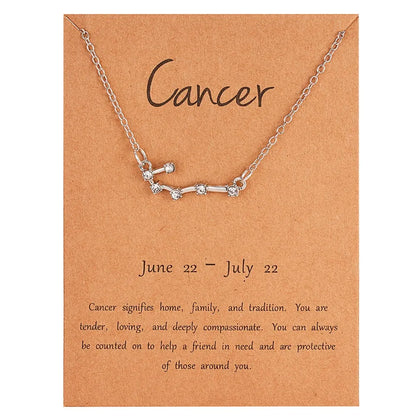 Zodiac Sign Constellation Pendant Choker Charm Necklace