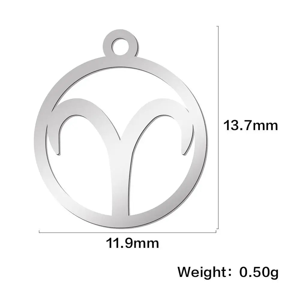 Zodiac Sign Stainless Steel Charm Pendant