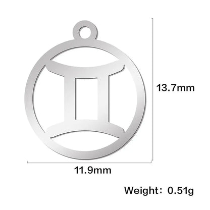 Zodiac Sign Stainless Steel Charm Pendant