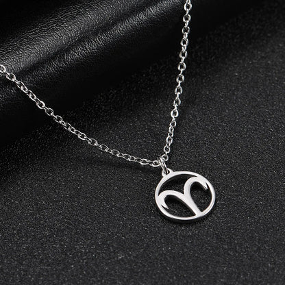 Zodiac Pendant Stainless Steel Necklace