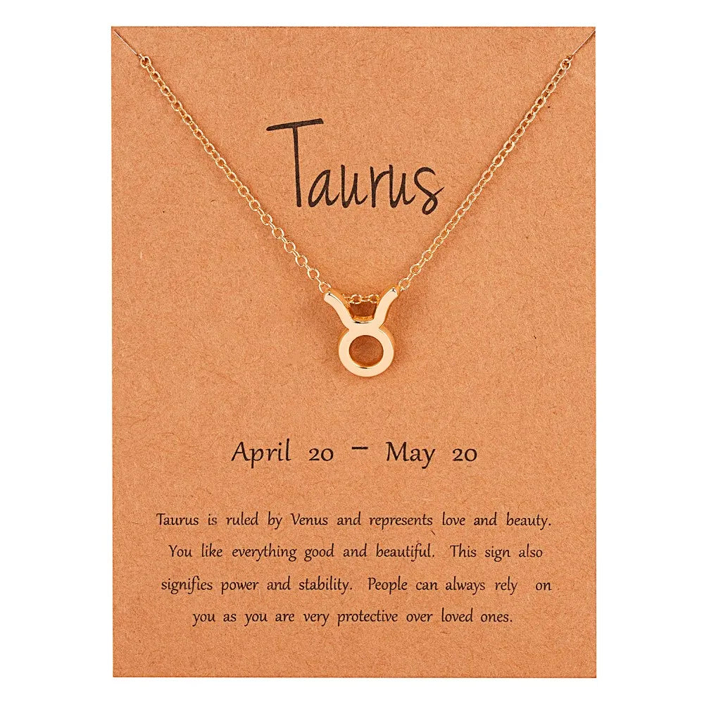 Zodiac Sign Constellation Pendant Choker Charm Necklace