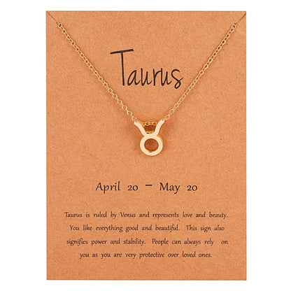 Zodiac Sign Constellation Pendant Choker Charm Necklace