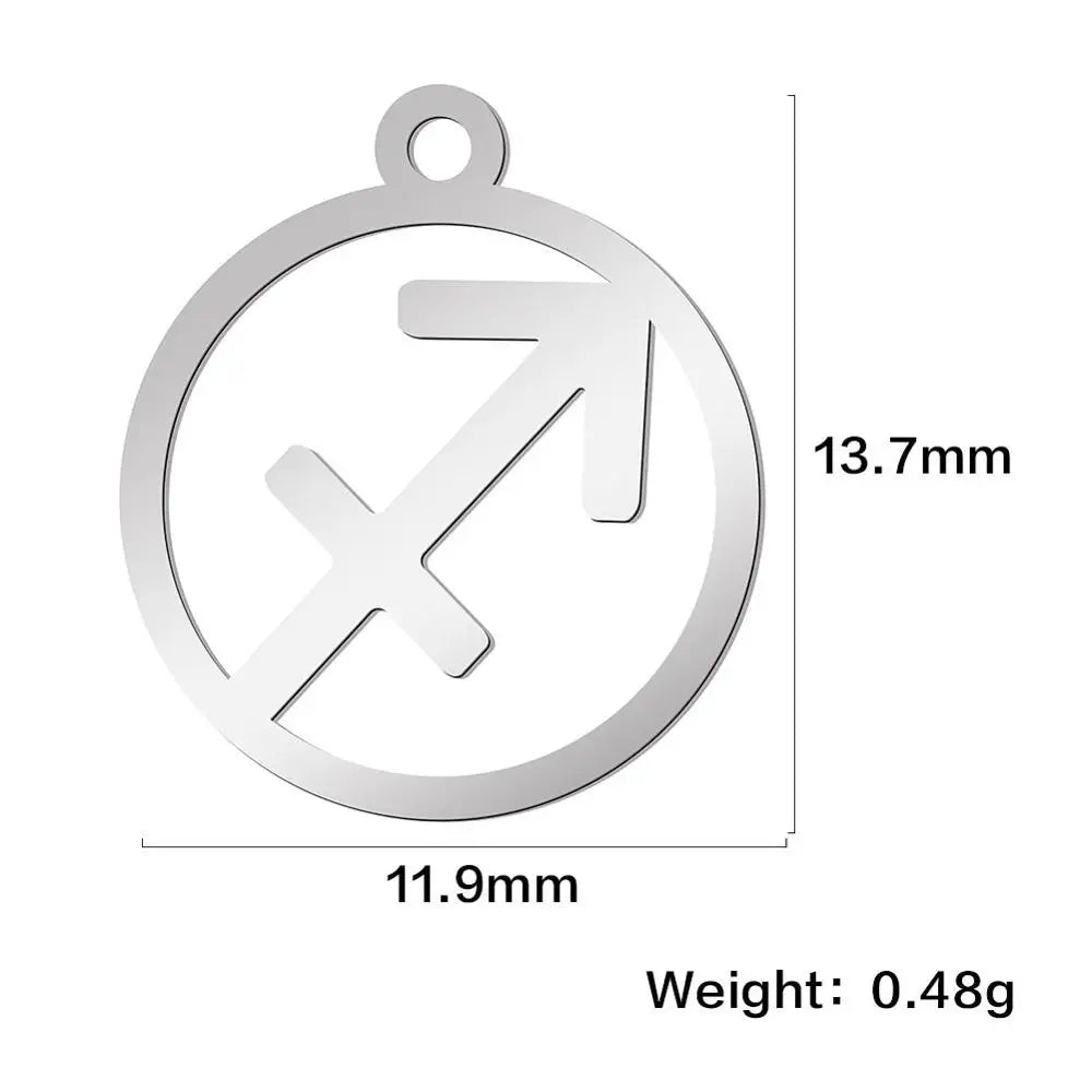 Zodiac Sign Stainless Steel Charm Pendant