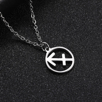 Zodiac Pendant Stainless Steel Necklace