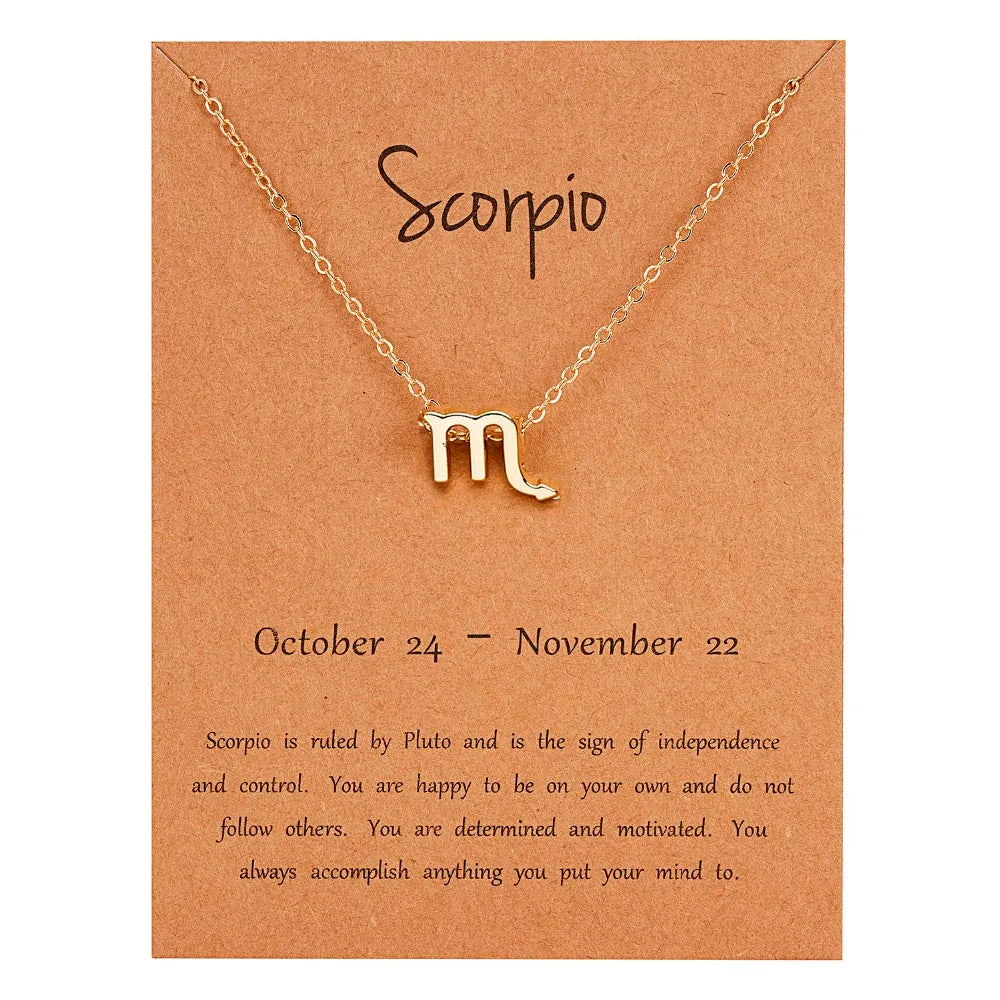 Zodiac Sign Constellation Pendant Choker Charm Necklace