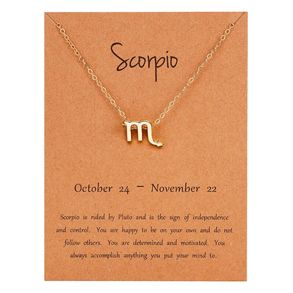 Zodiac Sign Constellation Pendant Choker Charm Necklace