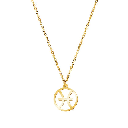 Zodiac Pendant Stainless Steel Necklace