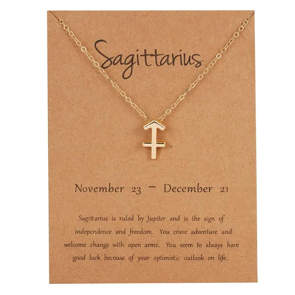 Zodiac Sign Constellation Pendant Choker Charm Necklace