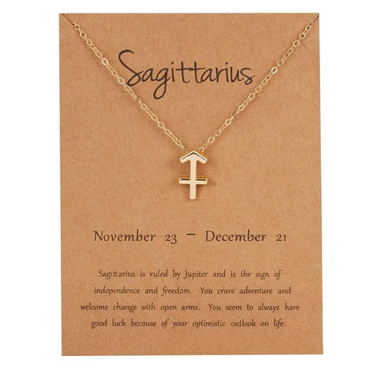 Zodiac Sign Constellation Pendant Choker Charm Necklace