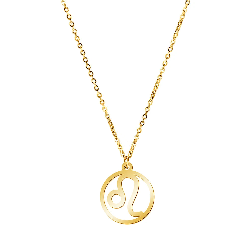 Zodiac Pendant Stainless Steel Necklace