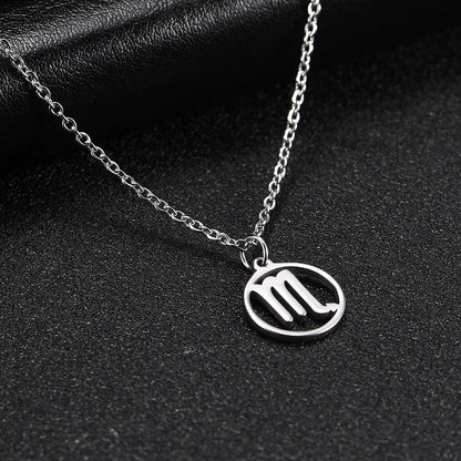 Zodiac Pendant Stainless Steel Necklace