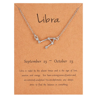 Zodiac Sign Constellation Pendant Choker Charm Necklace