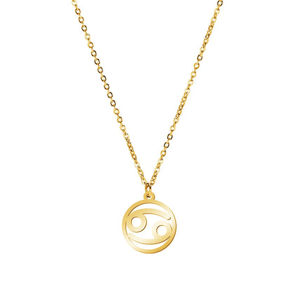 Zodiac Pendant Stainless Steel Necklace