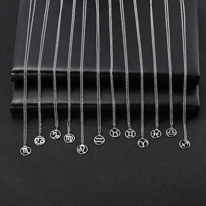 Zodiac Pendant Stainless Steel Necklace