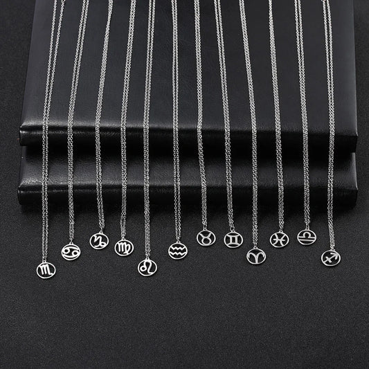 Zodiac Pendant Stainless Steel Necklace
