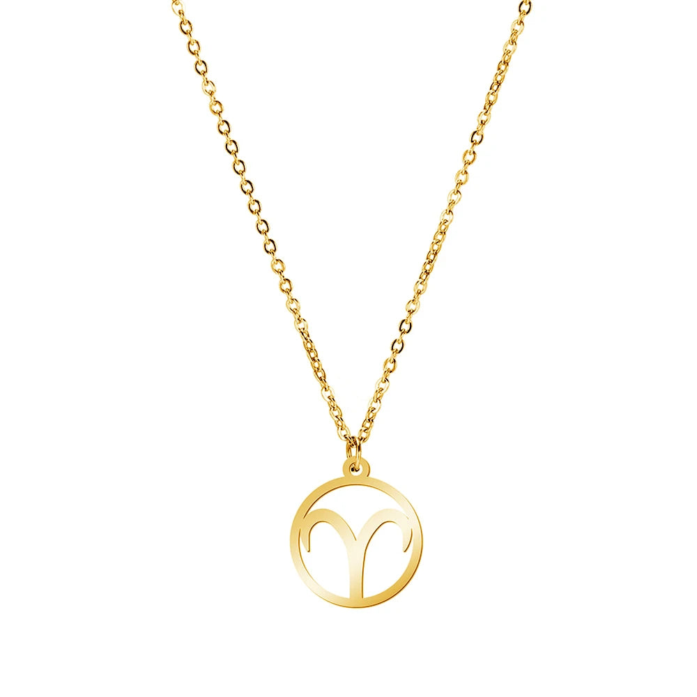 Zodiac Pendant Stainless Steel Necklace