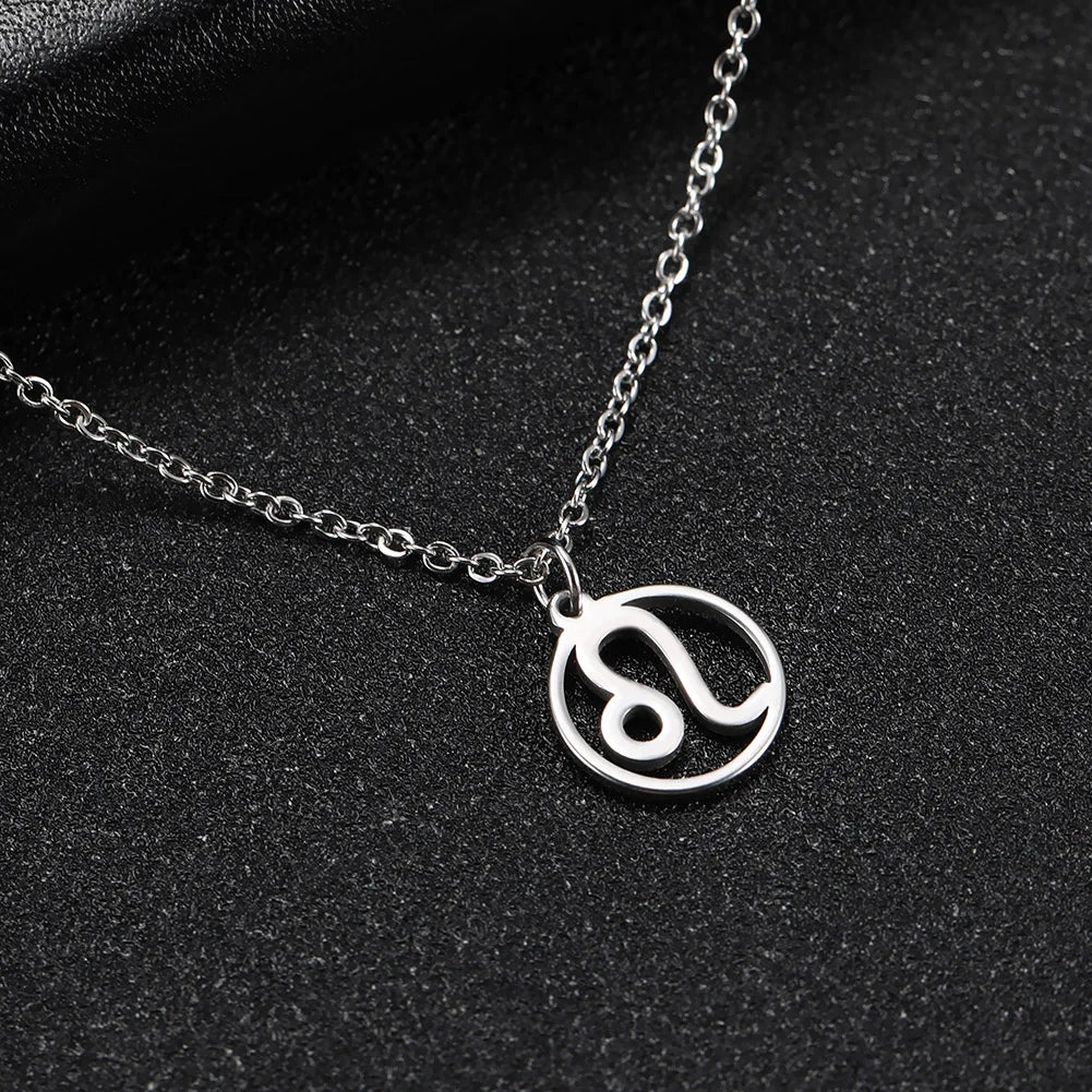 Zodiac Pendant Stainless Steel Necklace