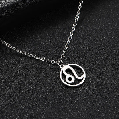 Zodiac Pendant Stainless Steel Necklace