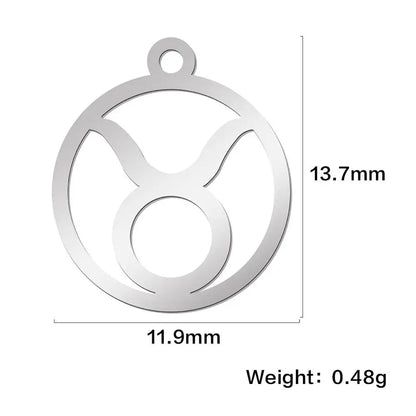 Zodiac Sign Stainless Steel Charm Pendant