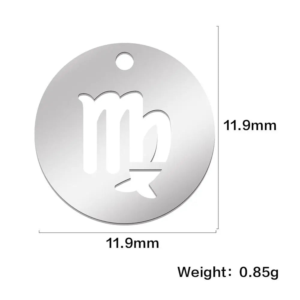 Zodiac Sign Stainless Steel Charm Pendant