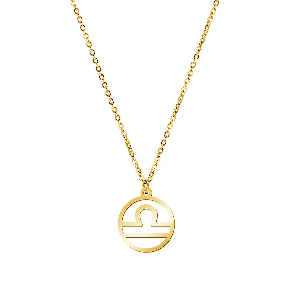 Zodiac Pendant Stainless Steel Necklace
