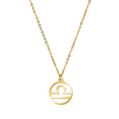Zodiac Pendant Stainless Steel Necklace