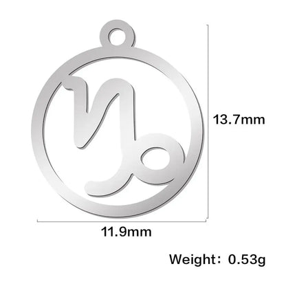 Zodiac Sign Stainless Steel Charm Pendant