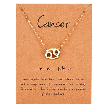 Zodiac Sign Constellation Pendant Choker Charm Necklace
