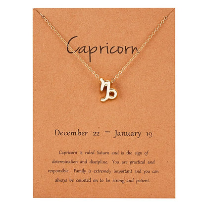Zodiac Sign Constellation Pendant Choker Charm Necklace