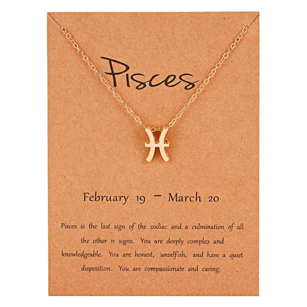 Zodiac Sign Constellation Pendant Choker Charm Necklace