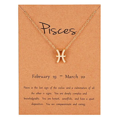 Zodiac Sign Constellation Pendant Choker Charm Necklace