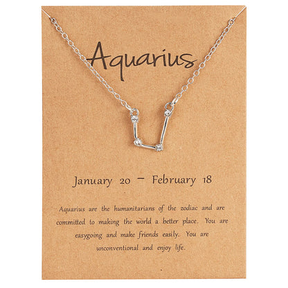 Zodiac Sign Constellation Pendant Choker Charm Necklace