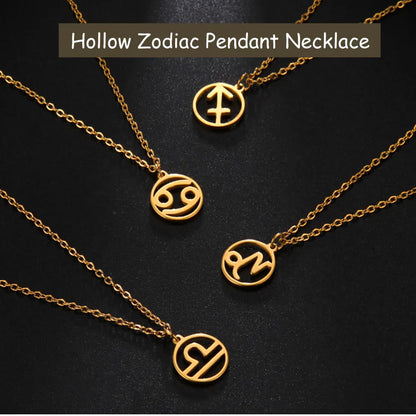 Zodiac Pendant Stainless Steel Necklace