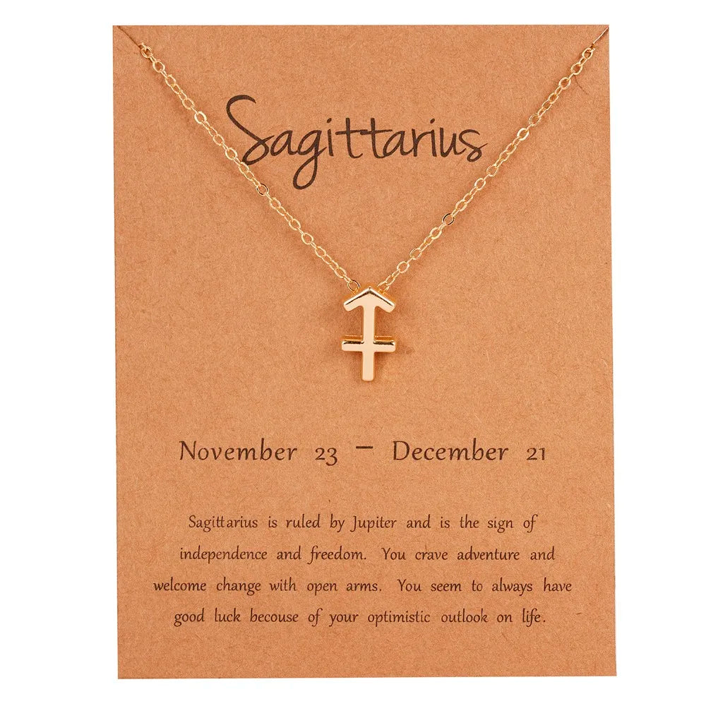 Zodiac Sign Constellation Pendant Choker Charm Necklace