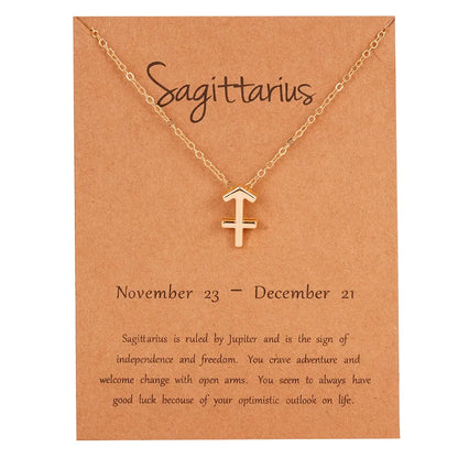 Zodiac Sign Constellation Pendant Choker Charm Necklace