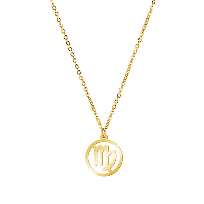 Zodiac Pendant Stainless Steel Necklace