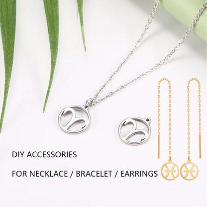 Zodiac Sign Stainless Steel Charm Pendant