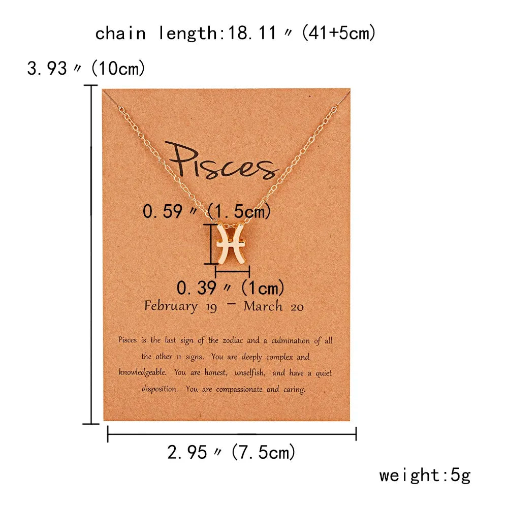 Zodiac Sign Constellation Pendant Choker Charm Necklace