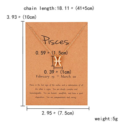 Zodiac Sign Constellation Pendant Choker Charm Necklace