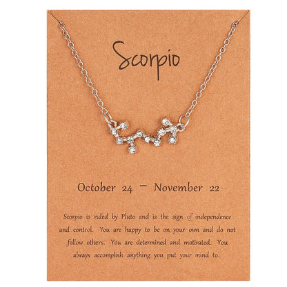 Zodiac Sign Constellation Pendant Choker Charm Necklace