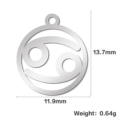 Zodiac Sign Stainless Steel Charm Pendant