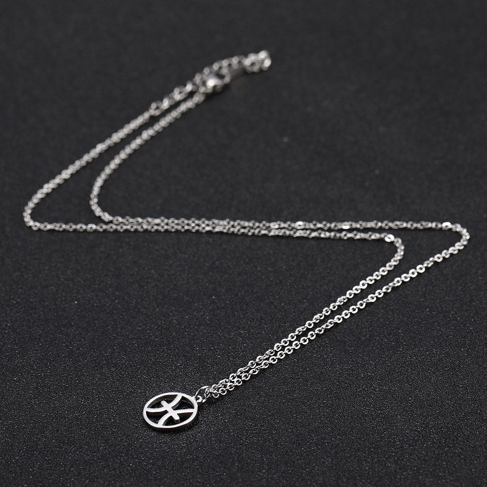 Zodiac Pendant Stainless Steel Necklace