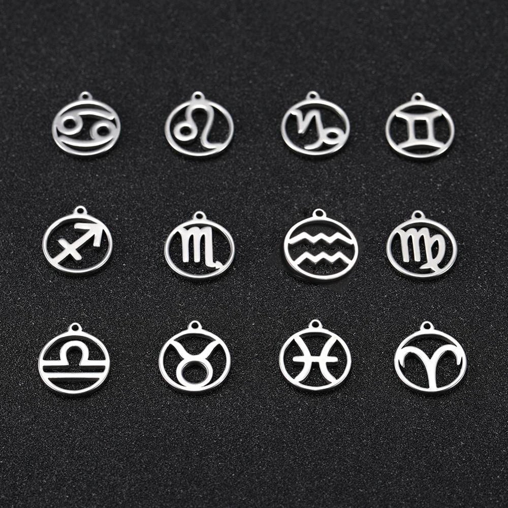 Zodiac Sign Stainless Steel Charm Pendant