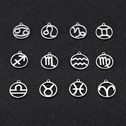 Zodiac Sign Stainless Steel Charm Pendant