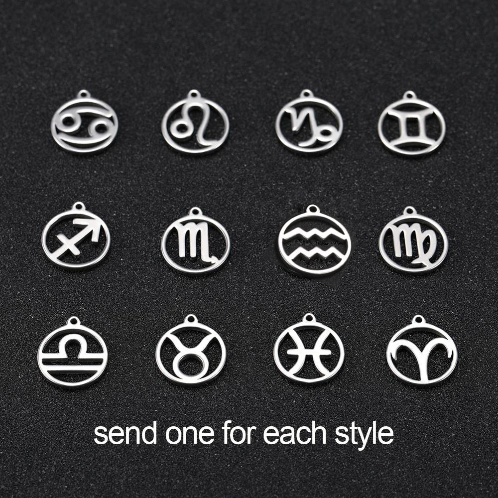 Zodiac Sign Stainless Steel Charm Pendant