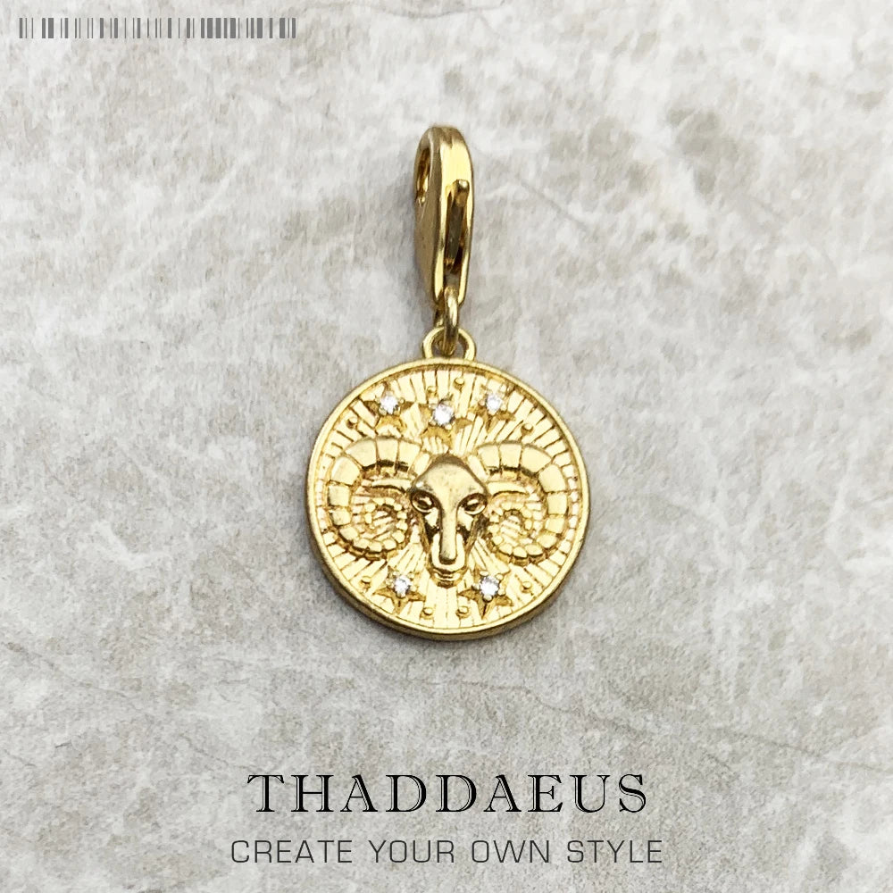 925 Sterling Silver Zodiac Sign Vintage Charm Pendant