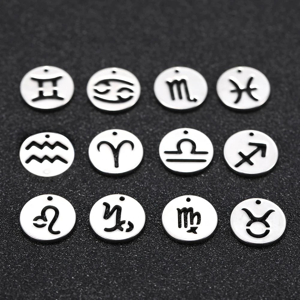 Zodiac Sign Stainless Steel Charm Pendant