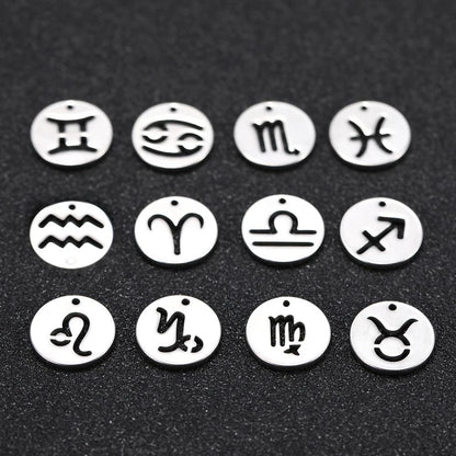 Zodiac Sign Stainless Steel Charm Pendant