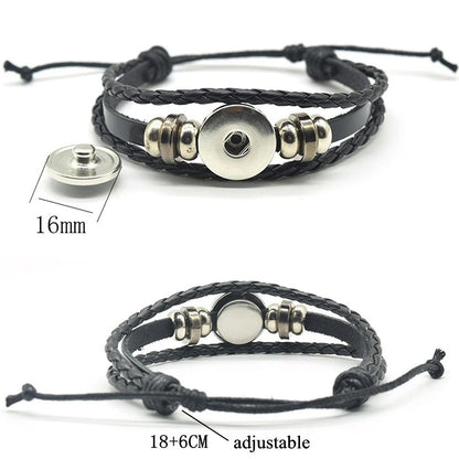 Zodiac Charm Constellation Luminous Leather Bracelet